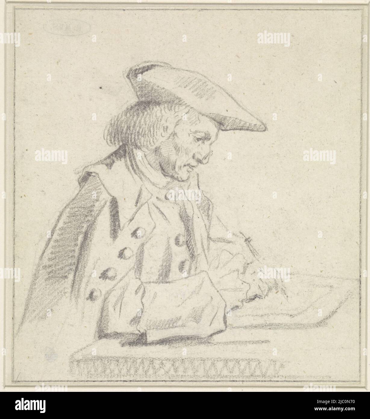 Portrait of Abraham Dulignon, draughtsman: Reinier Vinkeles (I), 1750 - 1816, paper, h 141 mm × w 132 mm Stock Photo