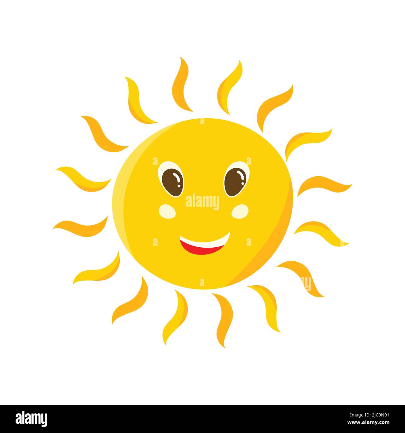Flat Illustration Of Laughing Sun Icon Stock Vector Image & Art - Alamy