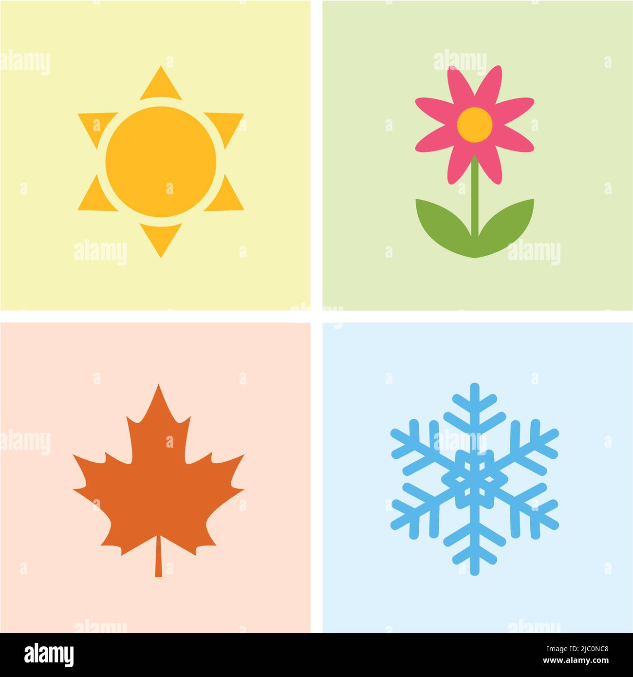 four seasons winter spring summe fall icon set Stock Vector Image & Art ...