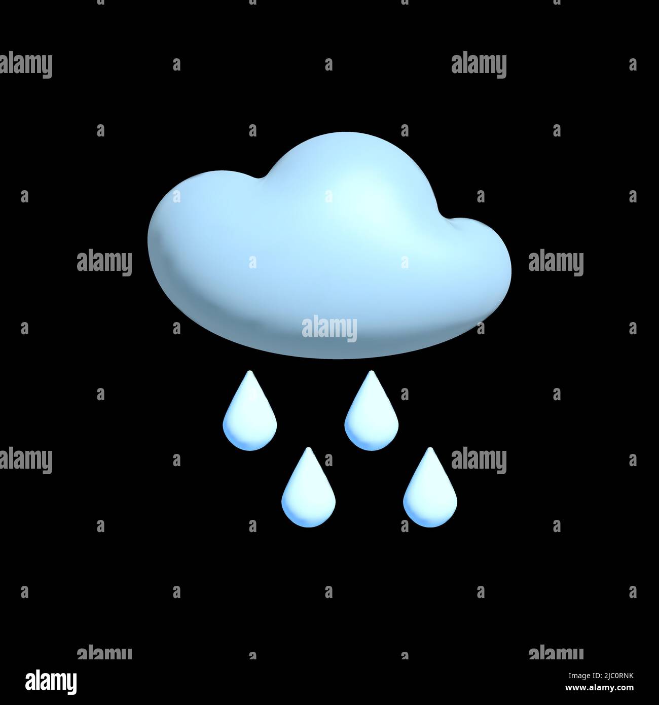 3d weather icon volumetric render with glossy sun cloud rain snow, elements for apps and social media. Stock Vector