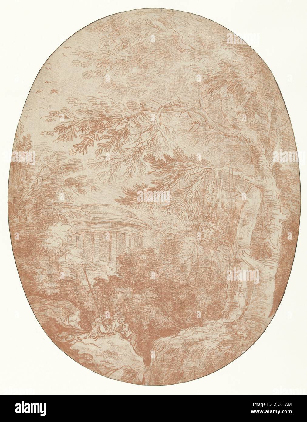 View of the Temple of the Pieté Filiale in Parc de Méréville, draughtsman: Hubert Robert,  1743 - 1808 and/or c. 1786 - 1808, paper, h 370 mm × w 287 mm Stock Photo