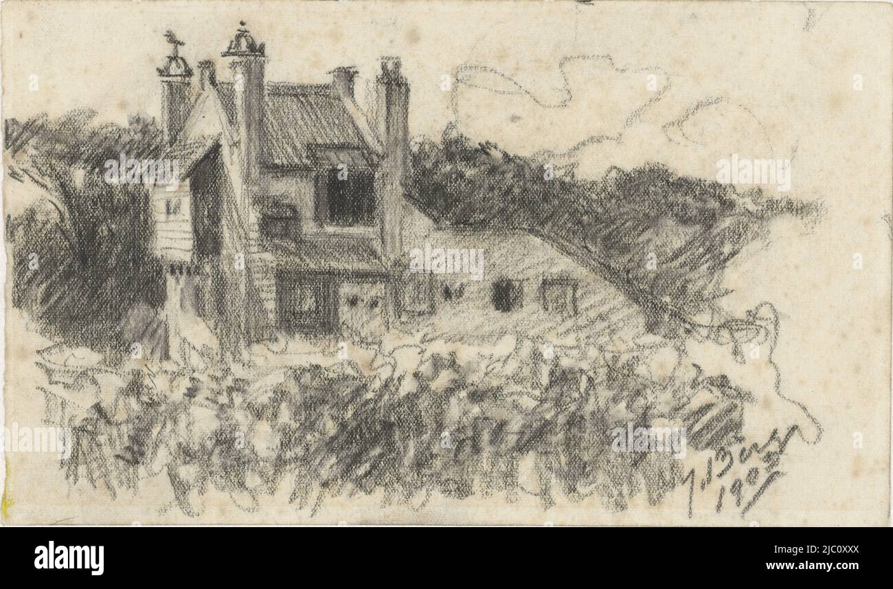 Country house, draughtsman: Joan Berg, 1903, paper, h 105 mm × w 176 mm Stock Photo