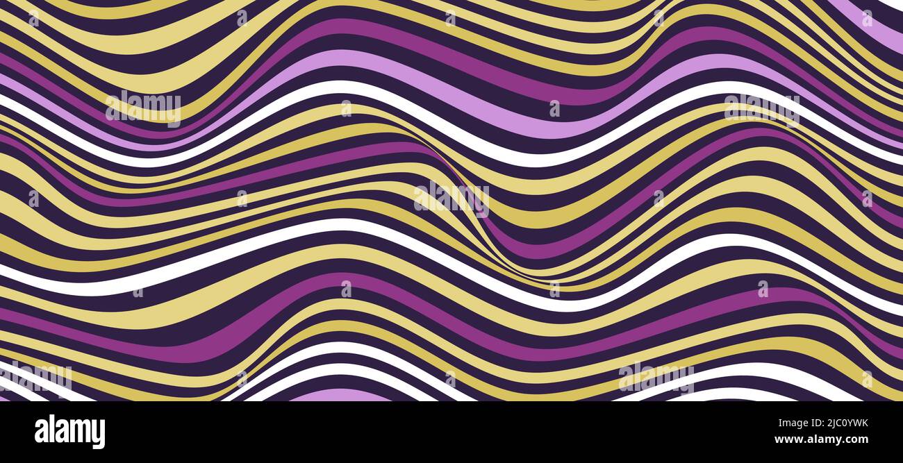 Distorted 3D Lnes background. Abstract Lines Background. Vector Optical Ilusion Stock Vector