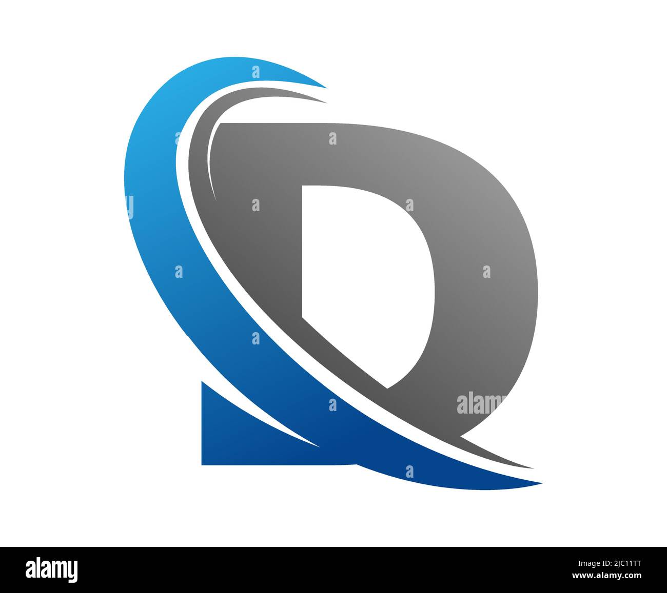 Stylized letter D for monogram, logo, sticker emblem and creative ...