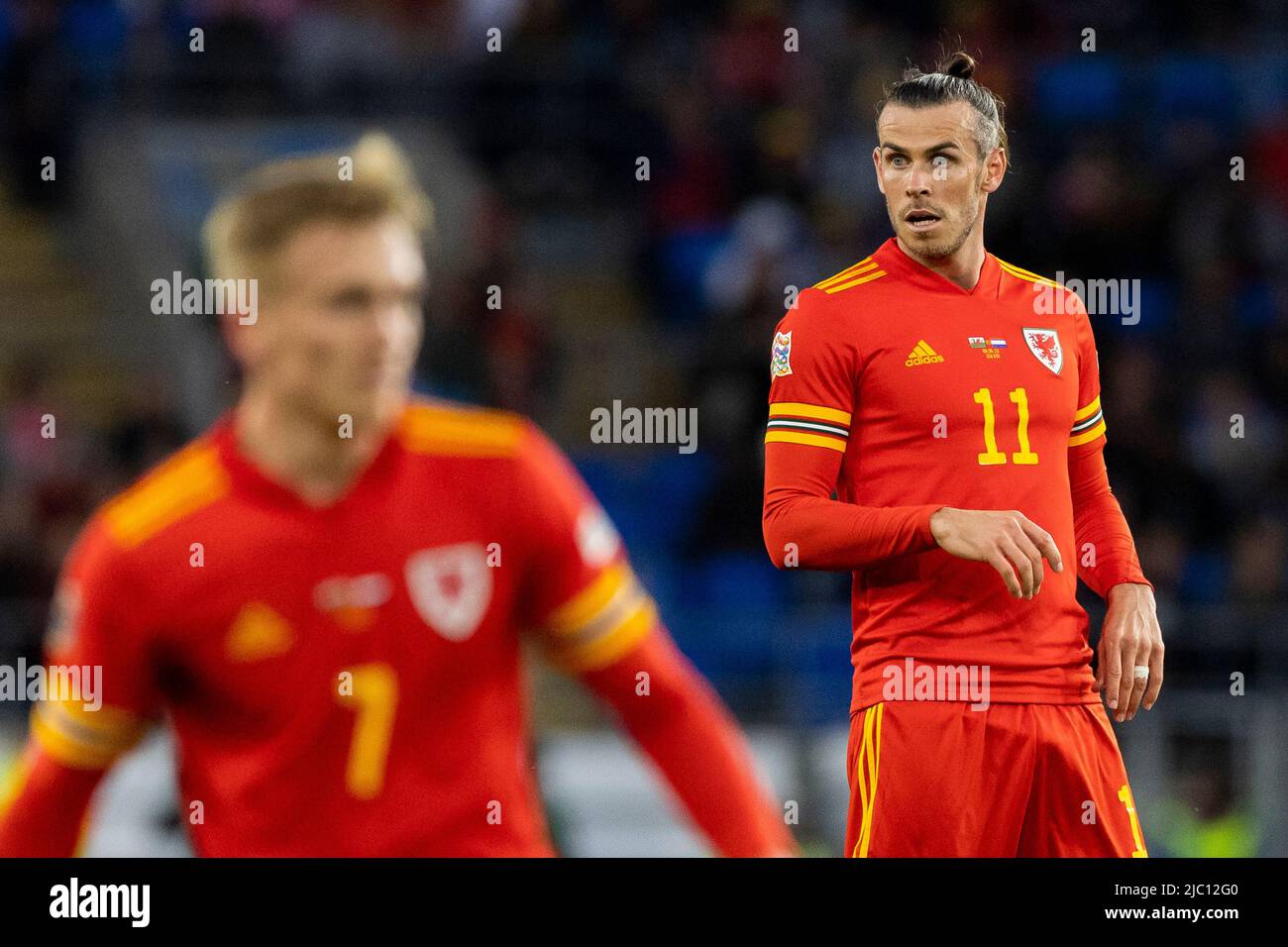 08-06-2022: Sport: Wales vs Nederland  CARDIFF, UNITED KINGDOM - JUNE 8: Gareth Bale (Wales) during the Nations League match between Wales and Nederla Stock Photo