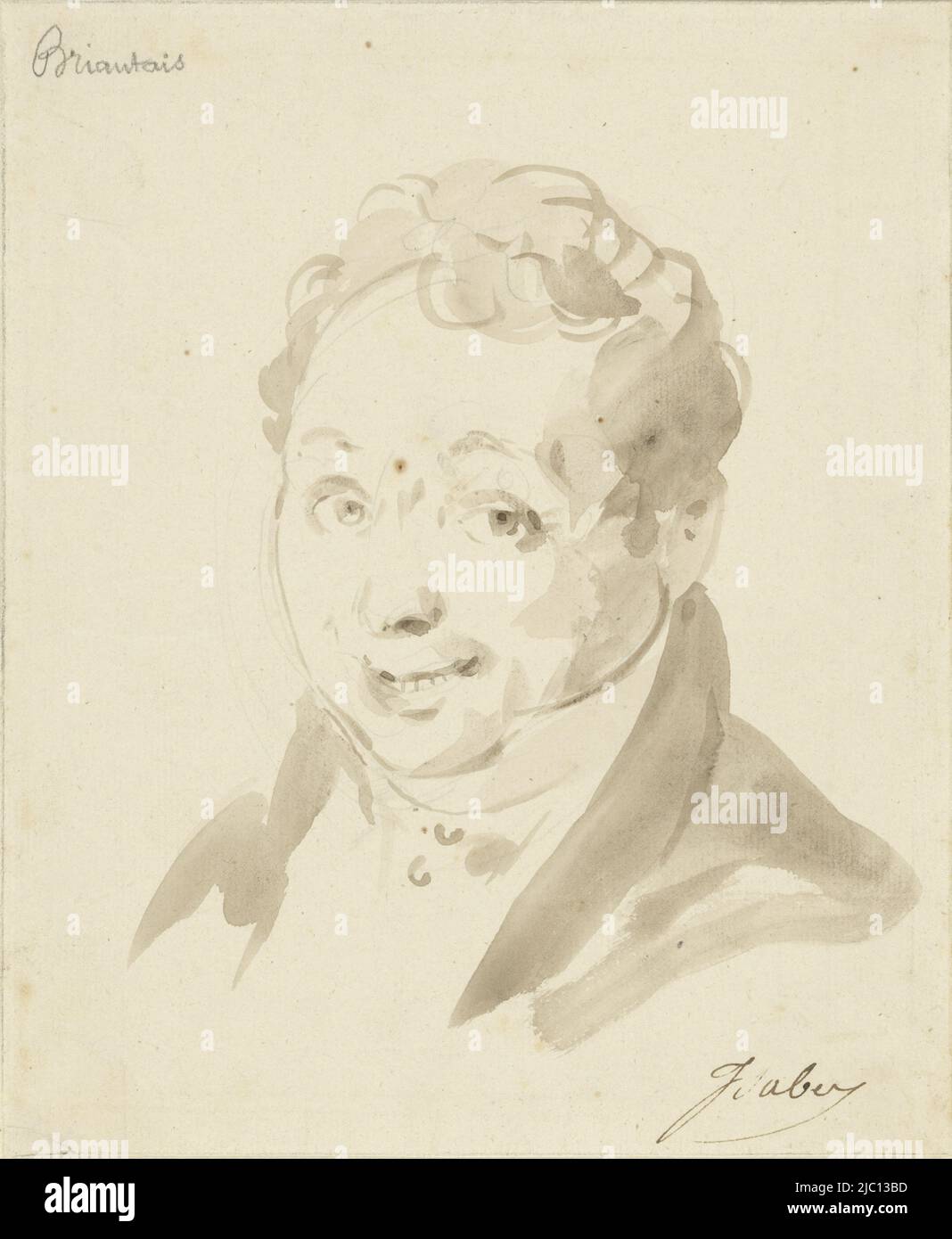Portrait caricature of Briantais, draughtsman: Jean Baptiste Isabey, 1777 - 1855, paper, brush, h 178 mm × w 147 mm Stock Photo