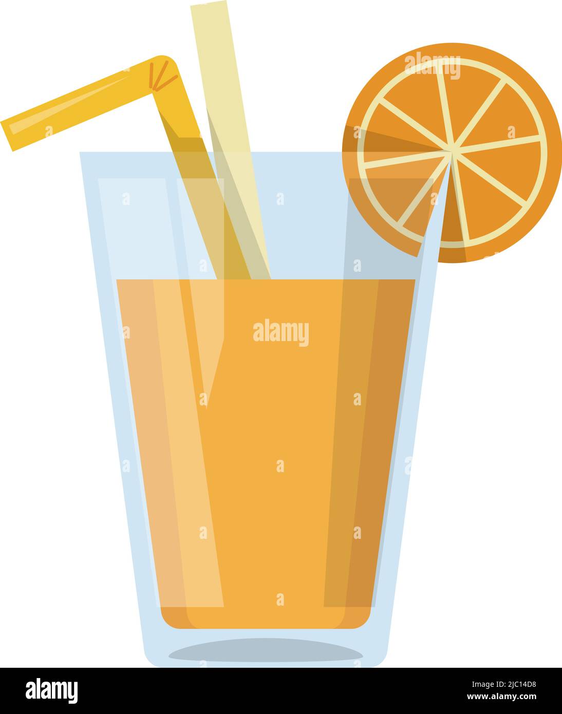 Orange juice glass cartoon icon. Fresh fruit drink Stock Vector Image & Art  - Alamy