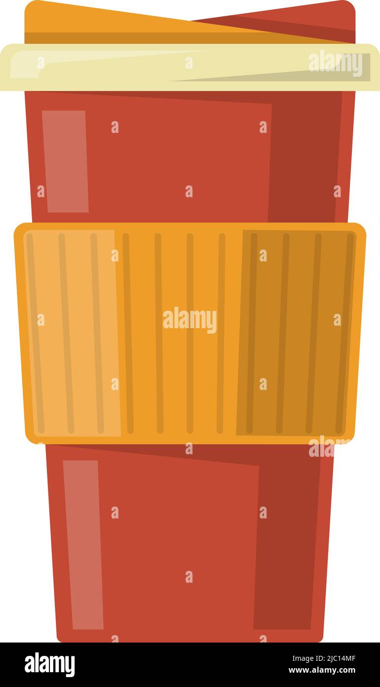 Thermo mug flat icon. Hot drink container Stock Vector