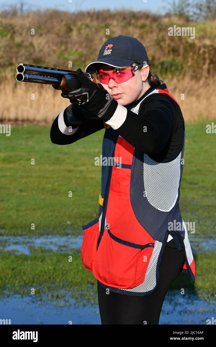 Young Olympic Skeet athlete Stock Photo