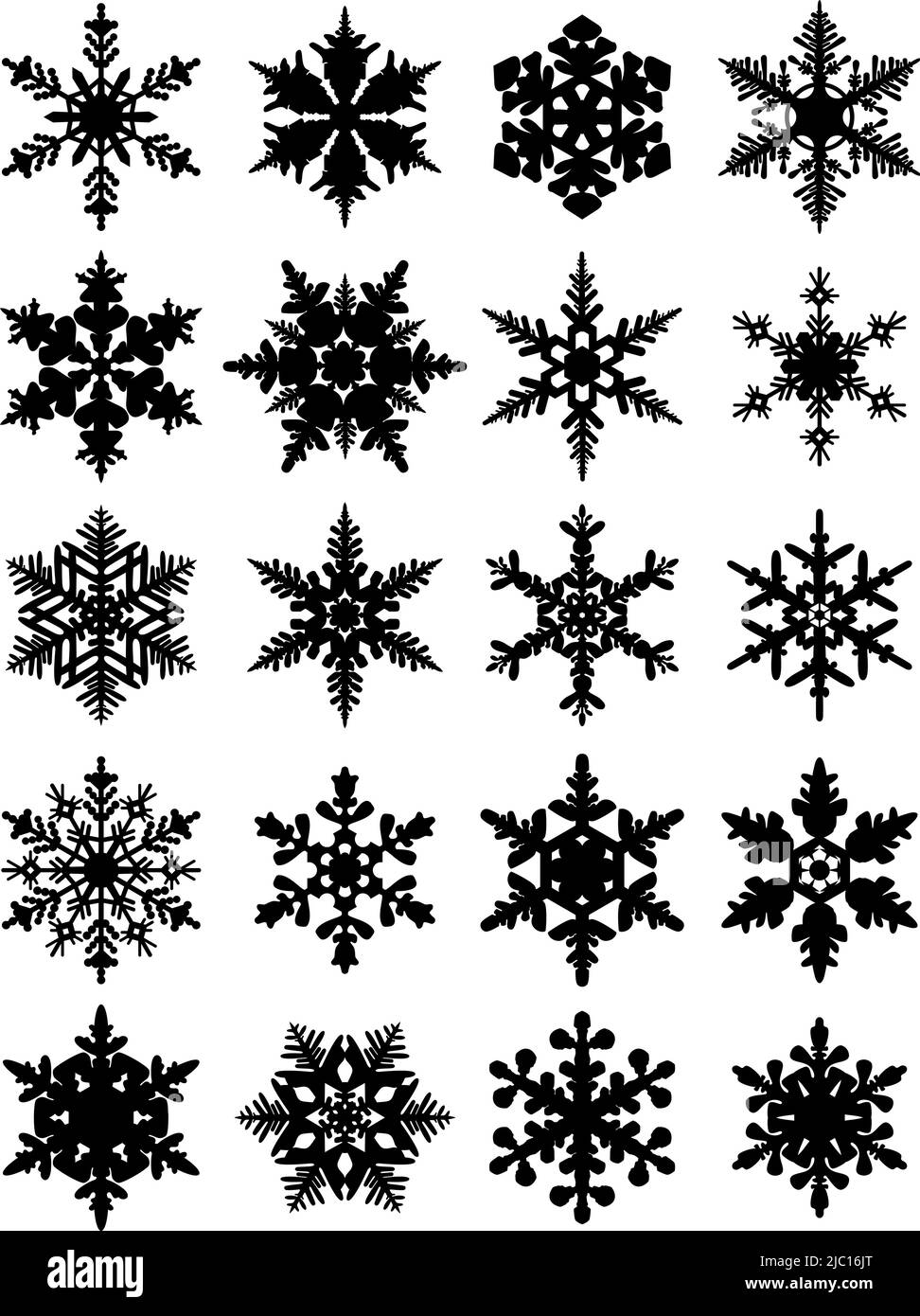 Set of snowflake shapes in flat style Stock Vector Image & Art - Alamy