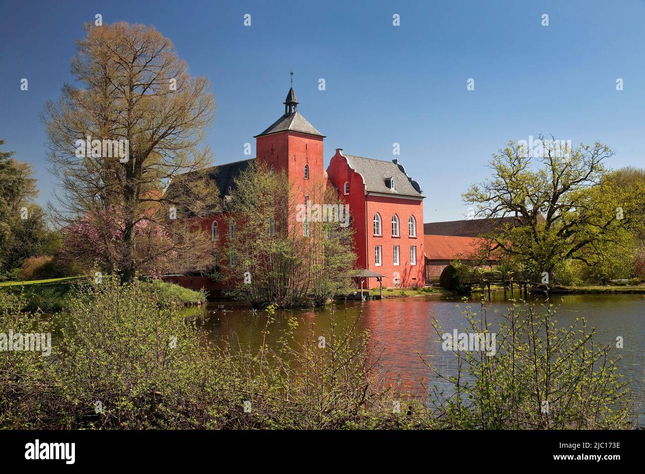 Bloemersheim castle, Germany, North Rhine-Westphalia, Lower Rhine, Neukirchen-Vluyn Stock Photo