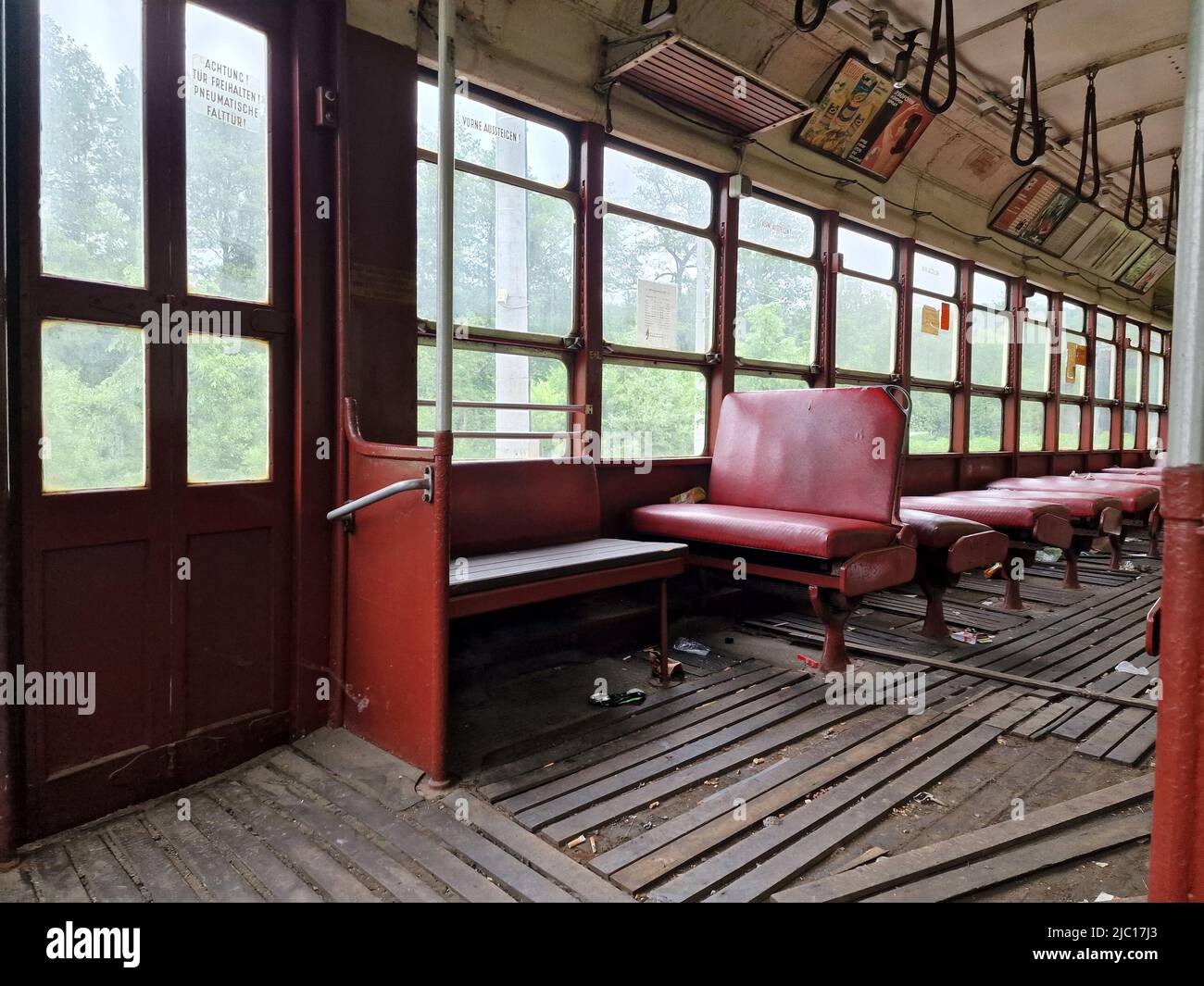 old new york tram red wagon of 1939 Stock Photo Alamy