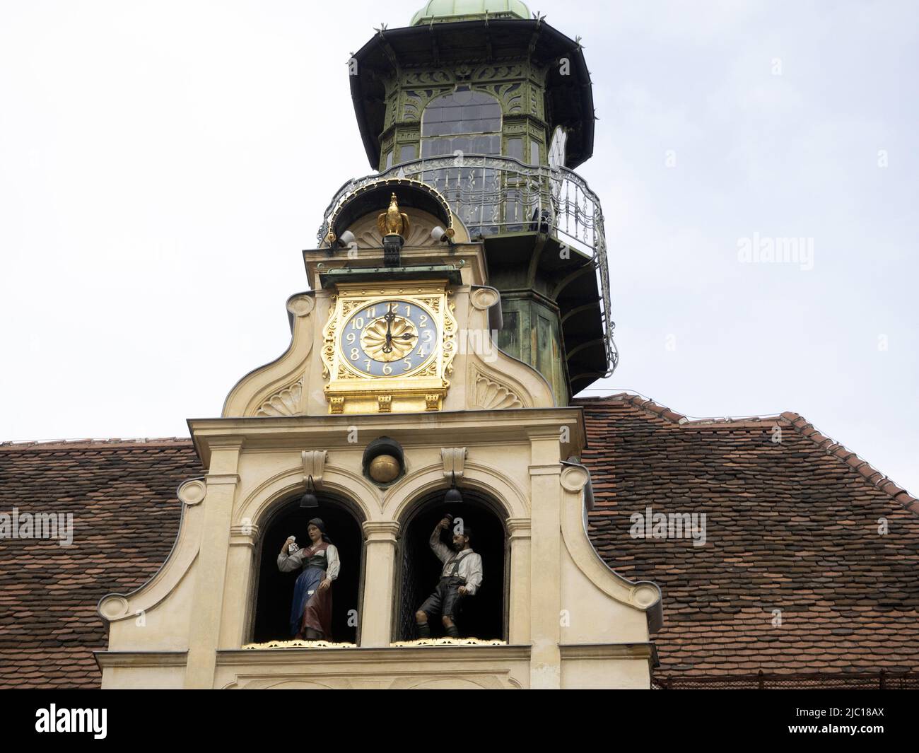 Graz glockenspiel old clock historic building plaza Stock Photo Alamy