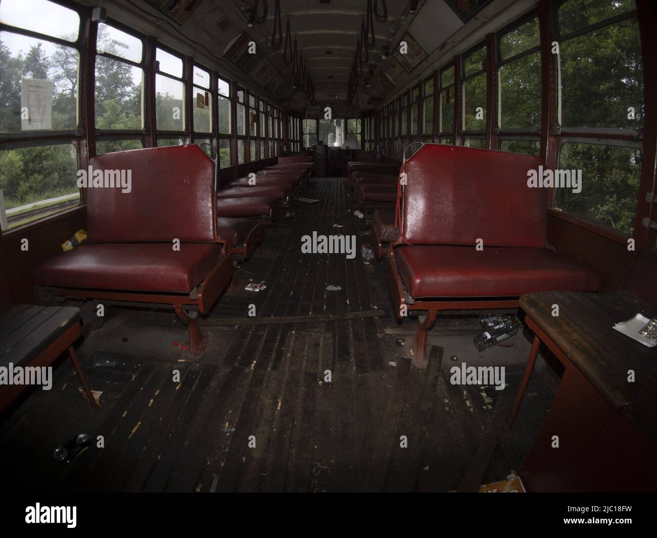 old new york tram red wagon of 1939 Stock Photo Alamy