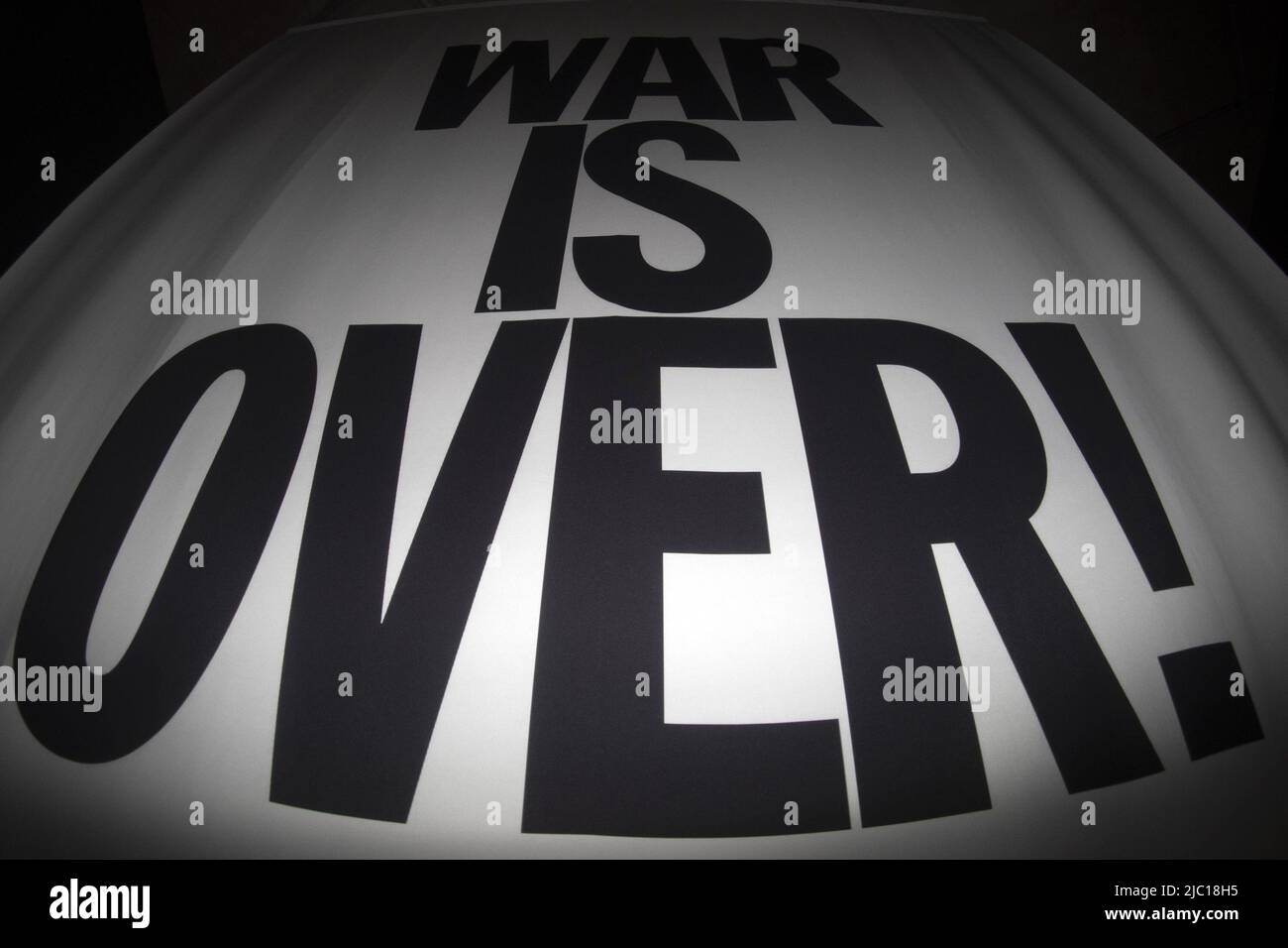 War is over writing black on white background Stock Photo