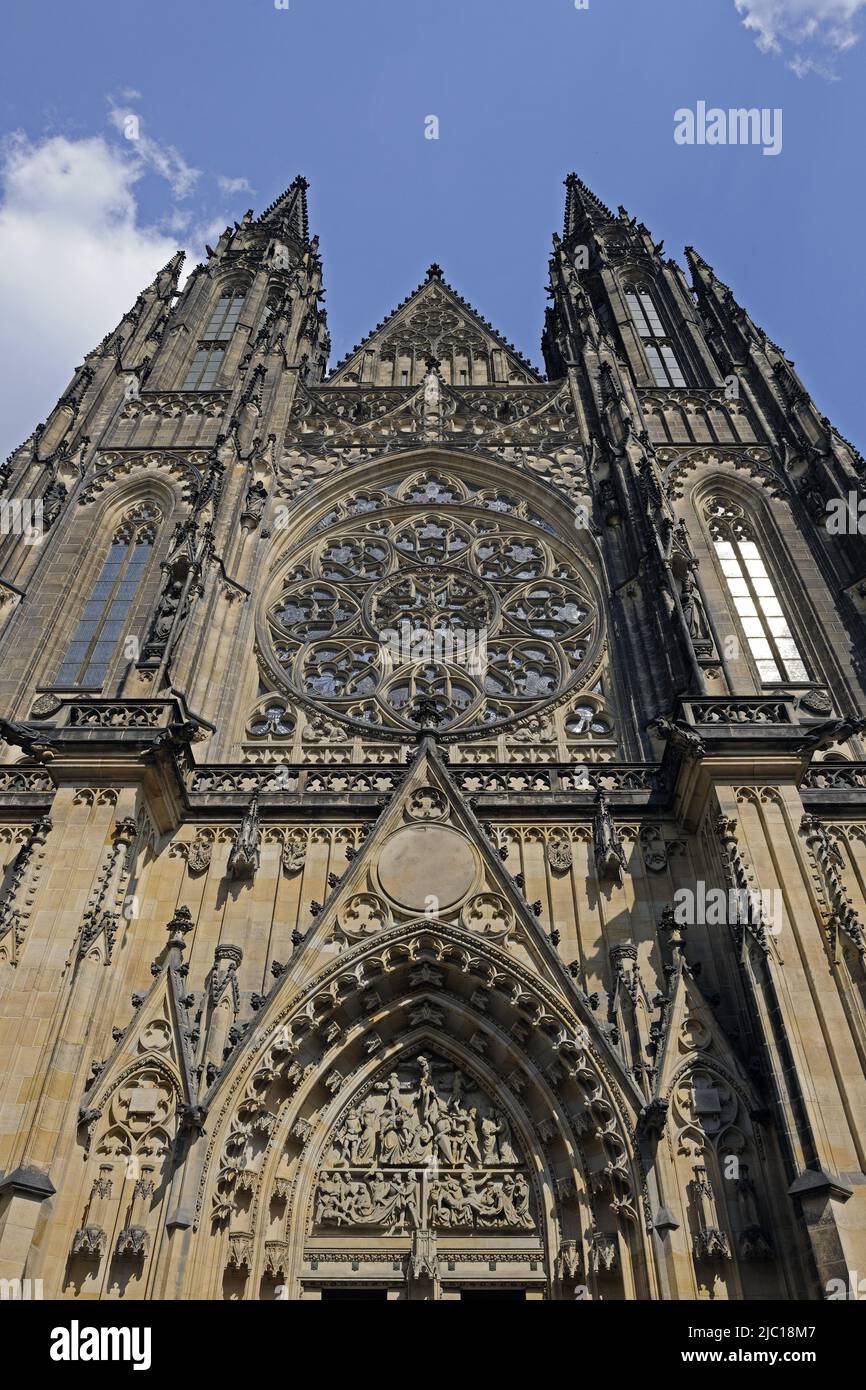 Cladding of the St. Vitus Cathedral, Prague Castle, Hradschin, Czech Republic, Prague Stock Photo