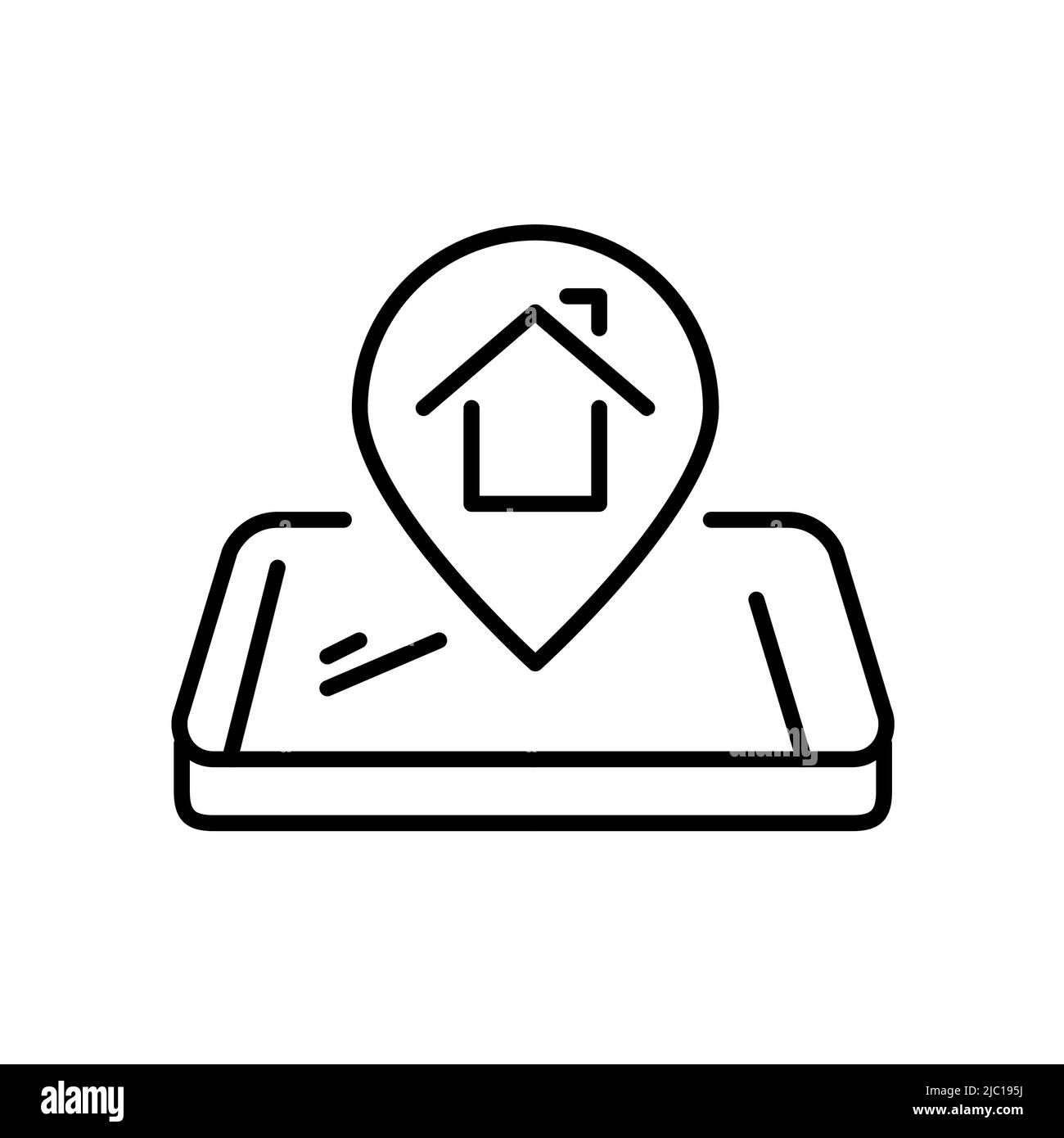 Smart home or delivery home address location. Pixel perfect, editable ...