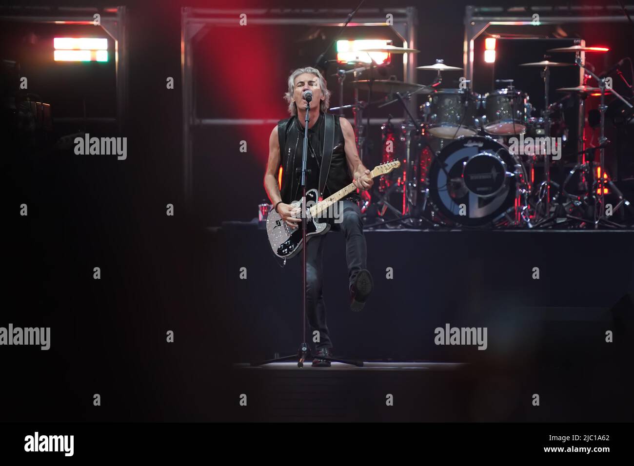 Reggio Emilia, Italy. 4th June 2022. Luciano Ligabue during his performs in Campovolo RCF Arena Stock Photo