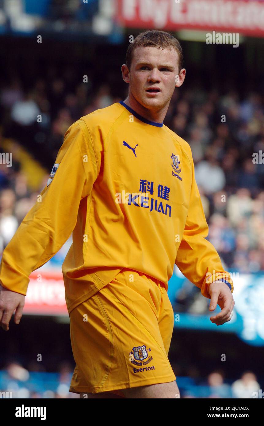 Chelsea v Everton 2004 Wayne Rooney Stock Photo