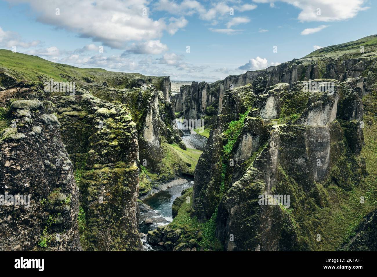 Fjadrargljufur canyon in South of Iceland Stock Photo