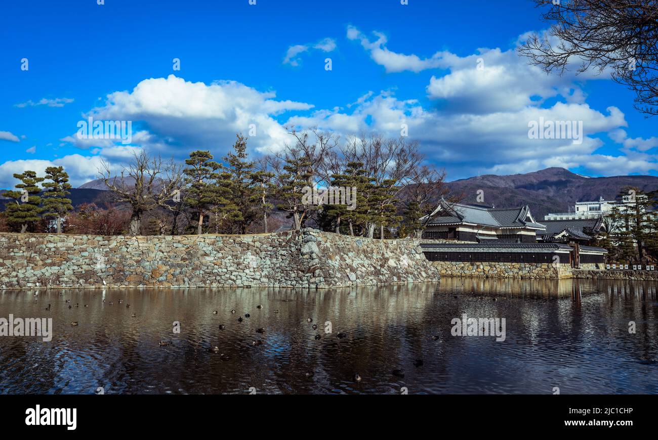 Amazing View to the Matsumoto Castle Stock Photo