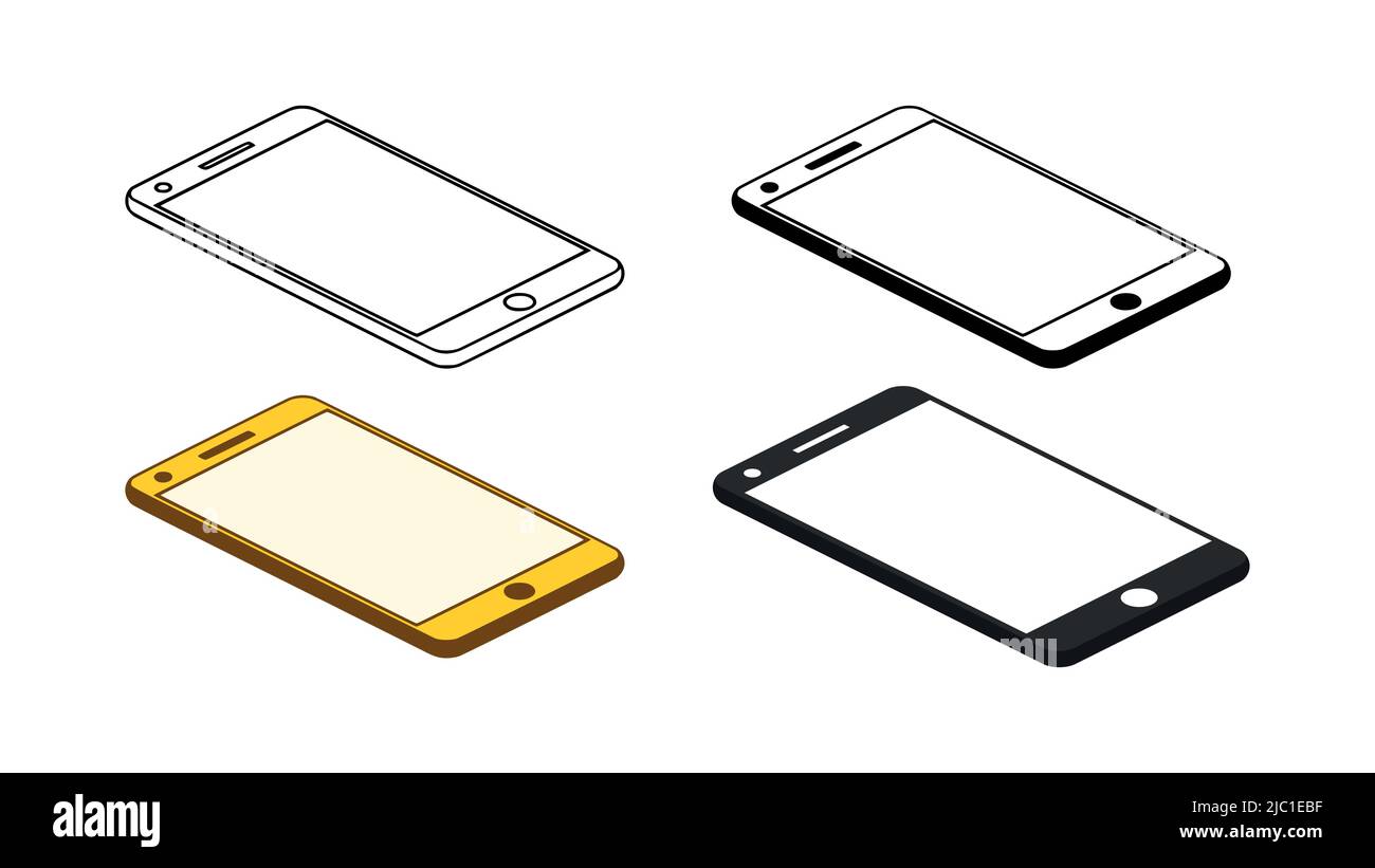 Mobile phone or Smartphone icon set in different styles. Device or ...