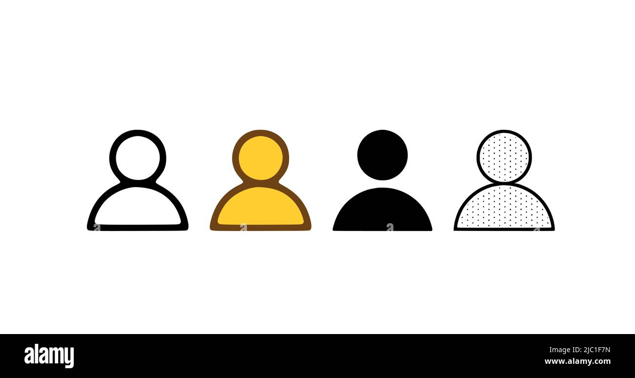 User icon set in different styles. Person vector illustration isolated ...