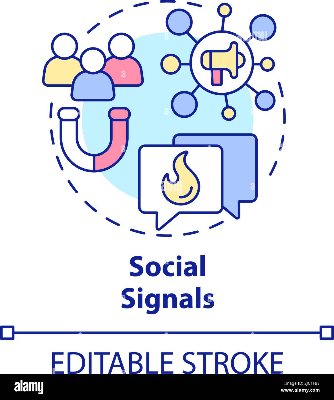 Social signals concept icon Stock Vector Image & Art - Alamy