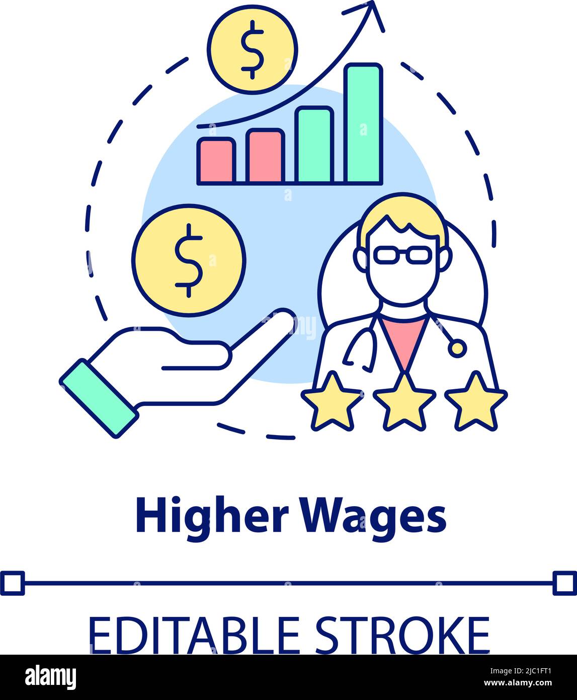 Higher wages concept icon Stock Vector Image & Art - Alamy