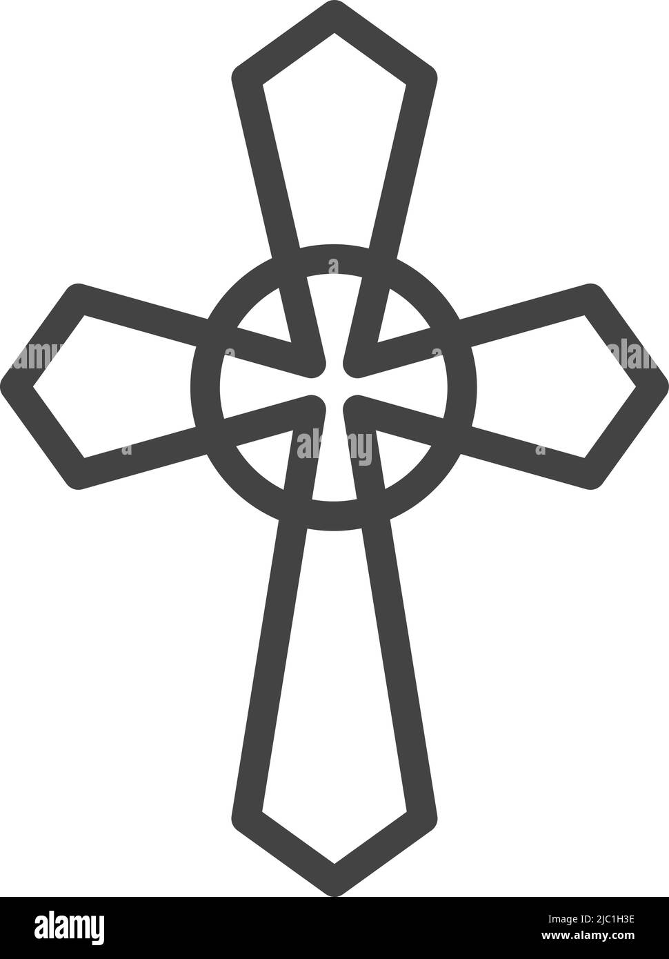 Religous faith symbol. Ornamental cross line symbol Stock Vector