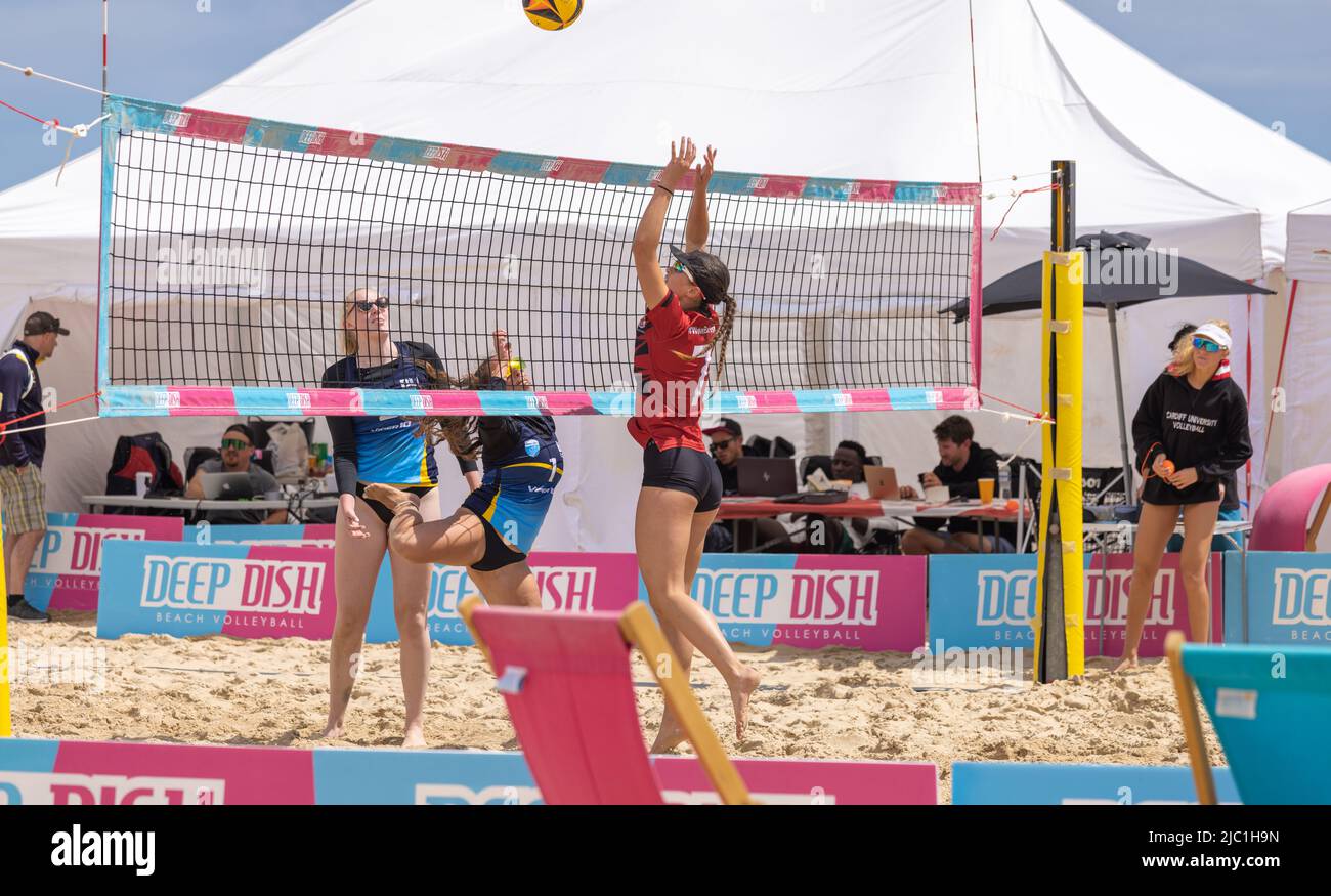 Uk Volleyball Beach Championships Sandbanks Beach 8th June 2022 Stock