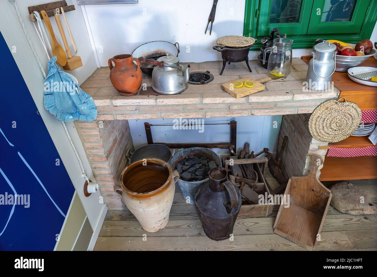 Old kitchenware utensils on an old kitchen of a country house Stock Photo -  Alamy
