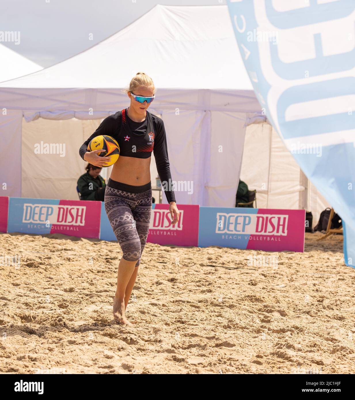 Uk Volleyball Beach Championships Sandbanks Beach 8th June 2022 Stock