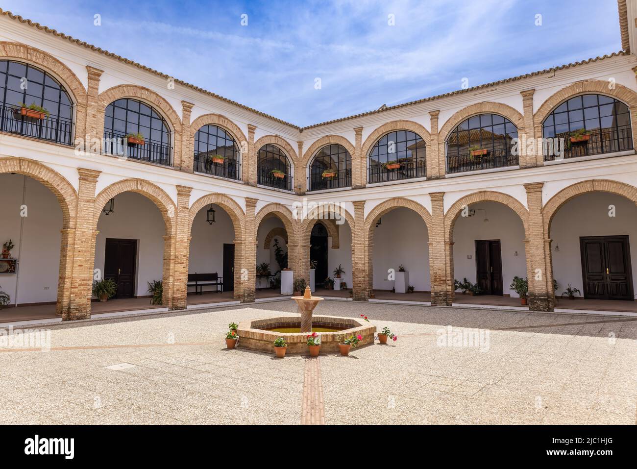 Entrance of El Convento del Carmen, former Consolación convent occupied by Carmelite religious, has its origins in the first quarter of the 16th centu Stock Photo
