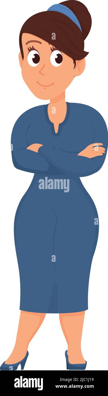 Pretty young woman in blue dress. Smiling person Stock Vector Image ...