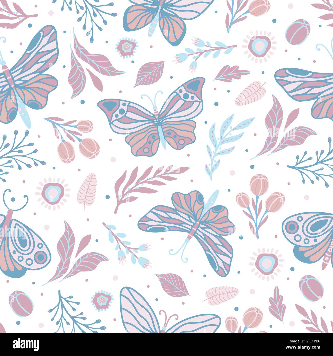 Seamless background butterfly gender neutral pattern. Whimsical minimal  earthy 2 tone color. kids nursery wallpaper or boho cartoon pet fashion all  Stock Vector Image & Art - Alamy