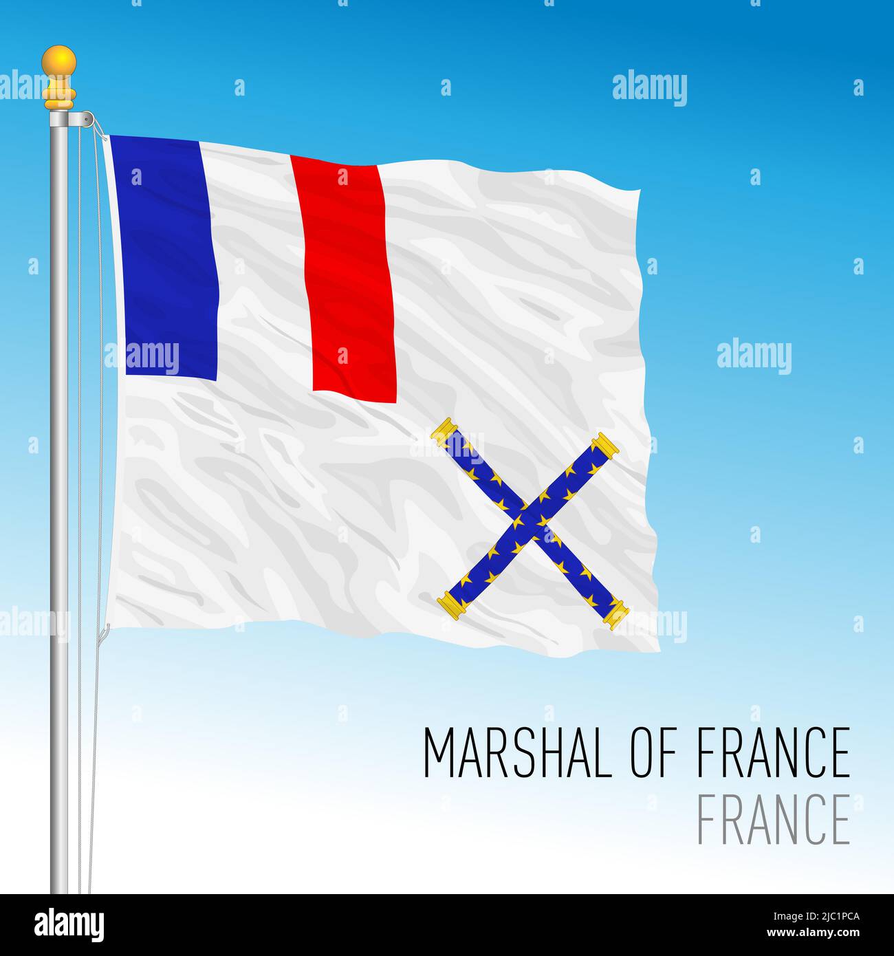 Marshal of France flag, French Republic, vector illustration Stock Vector