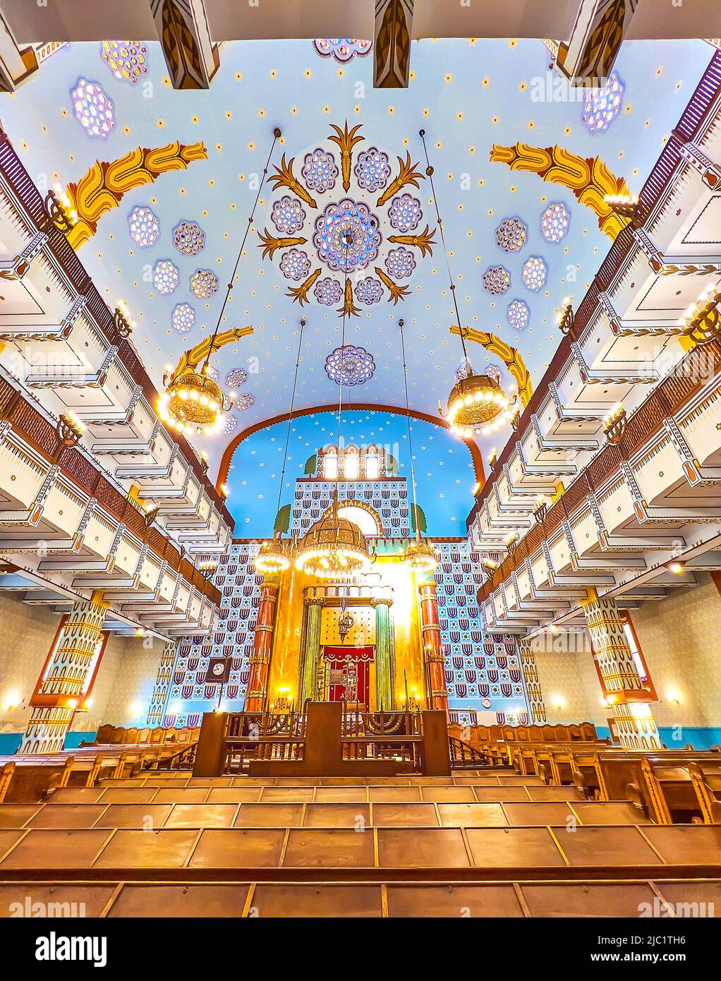 BUDAPEST, HUNGARY - FEBRUARY 23, 2022: Kazinczy Street Synagogue is the ...