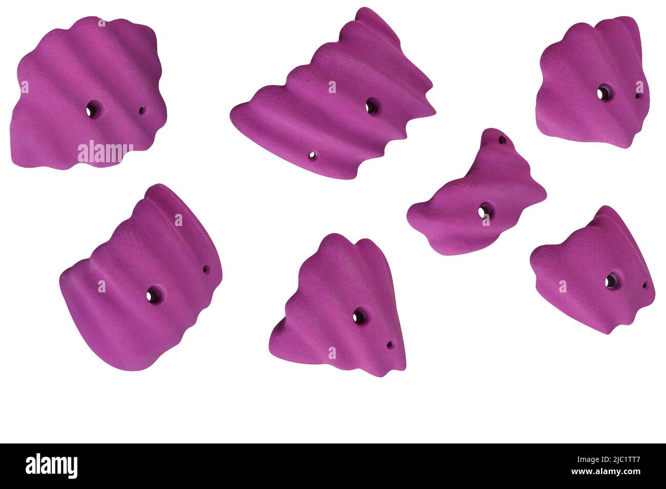 Set of Violet Rock Climbing Holds isolated on white background Stock ...