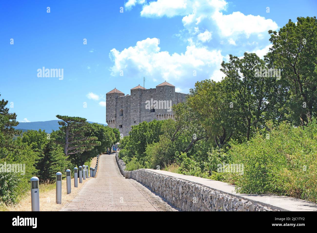 Medieval fortress of Nehaj, on the hill above Senj, in Croatia. Stock Photo