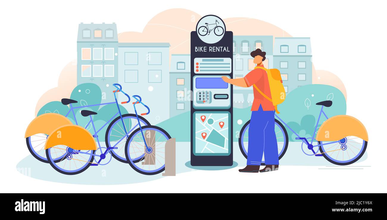 Self service bike rental Stock Vector Images - Alamy