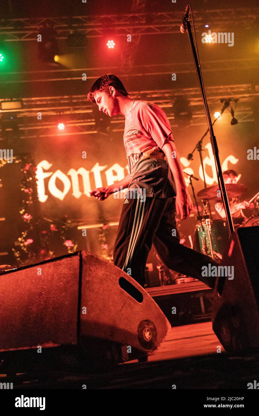 Milan Italy. 08 June 2022. The Irish band FONTAINES D.C. performs live on stage at Circolo Magnolia during the 'Un Altro Festival 2022'. Stock Photo