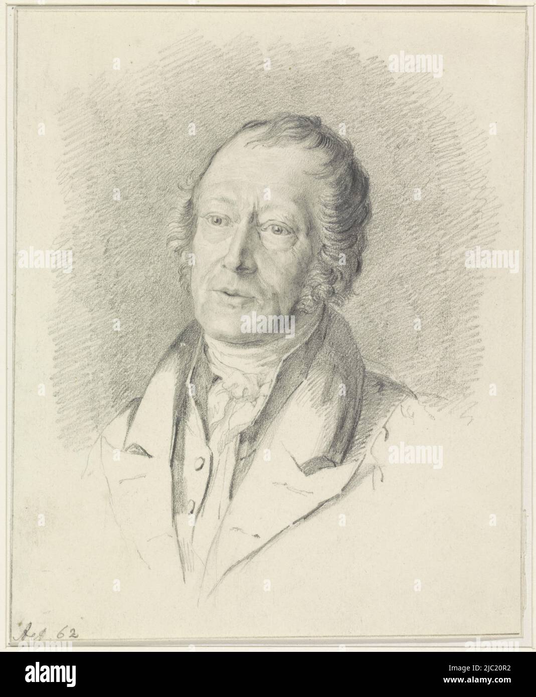Portrait of Gerrit Lamberts, draughtsman: Jan Simon Voddigel, intermediary draughtsman: Henricus Wilhelmus Couwenberg, (possibly), 1830 - 1862, paper, h 189 mm × w 154 mm Stock Photo