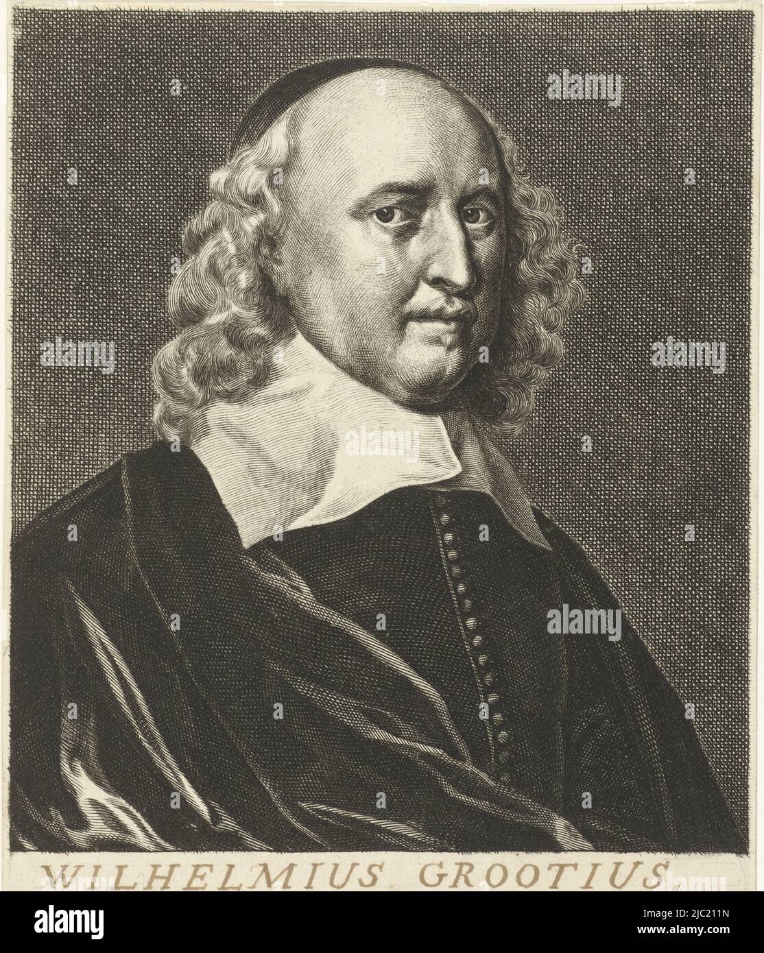 Portrait of Willem de Groot, print maker: Hendrik Bary, after: Adriaen Hanneman, 1657 - 1707, paper, engraving, h 170 mm × w 130 mm Stock Photo