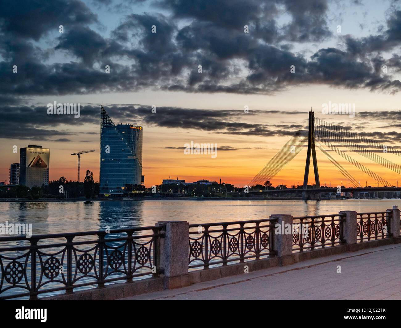 Sunset Over Riga Stock Photo
