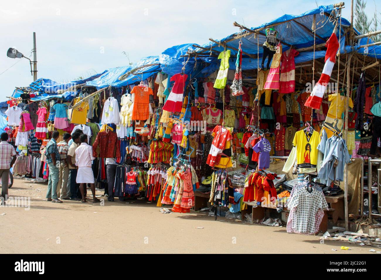 Clothes Stall in Kanyakumari, India Stock Photo