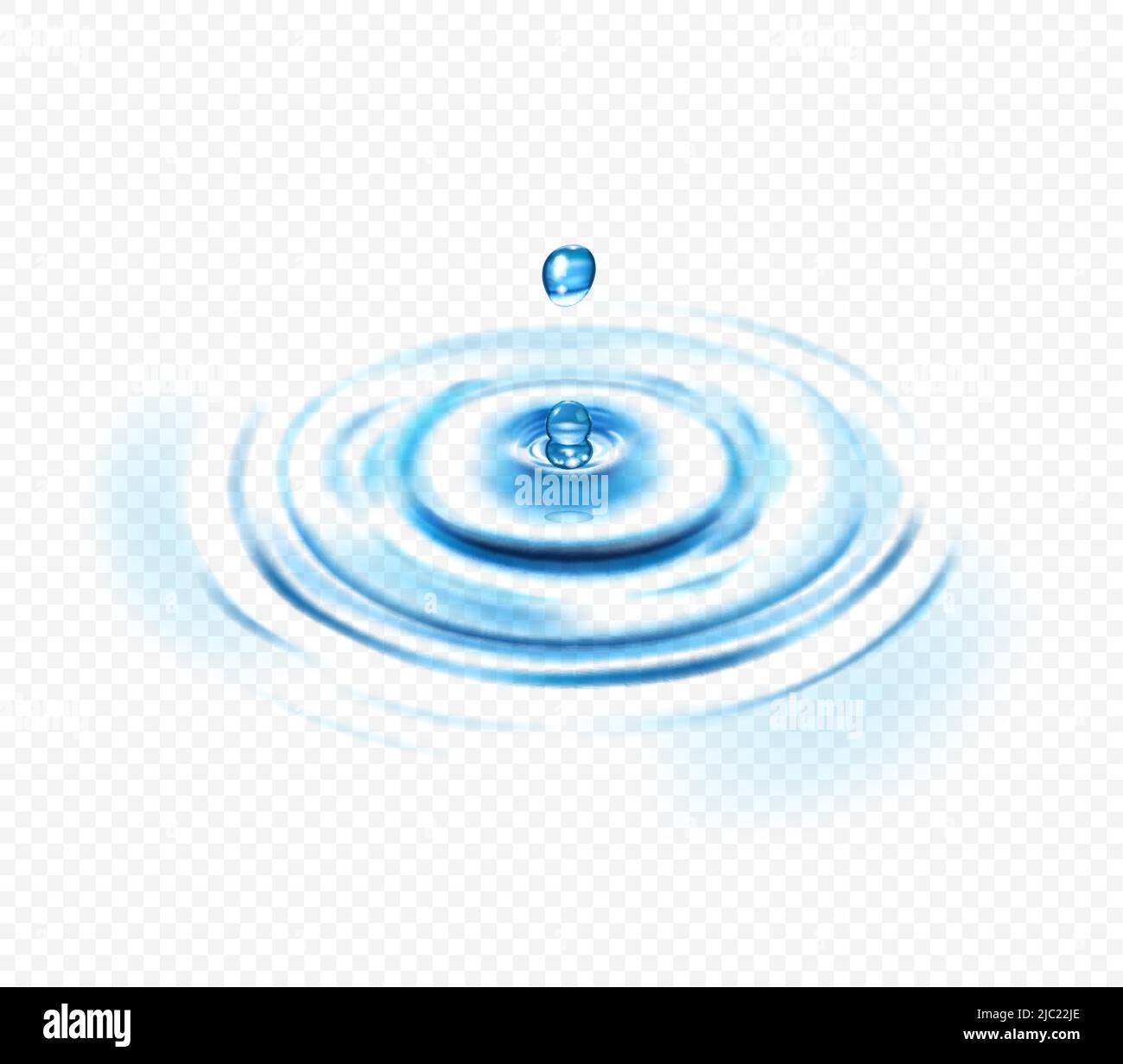 Water Ripples Prontable Water ripple realistic transparent concept with drop and circle vector ...
