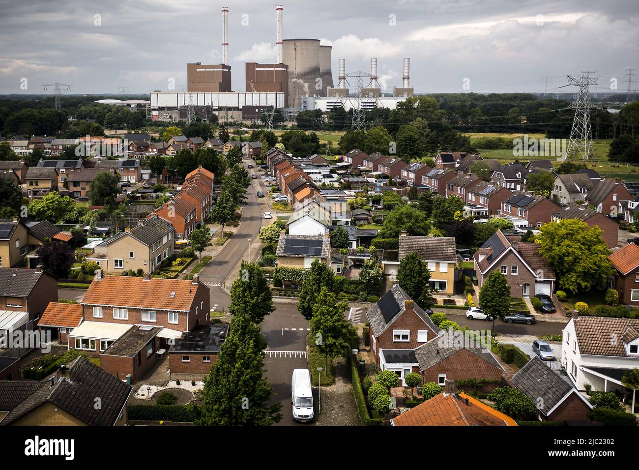 2022-06-09 14:38:44 MAASBRACHT - A drone photo of the RWE Claus power plant  near Maasbracht. New companies in North Brabant and Limburg can no longer  be connected to the TenneT electricity grid