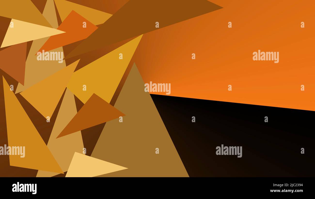 Abstract Background of triangles with gradient of orange and black ...