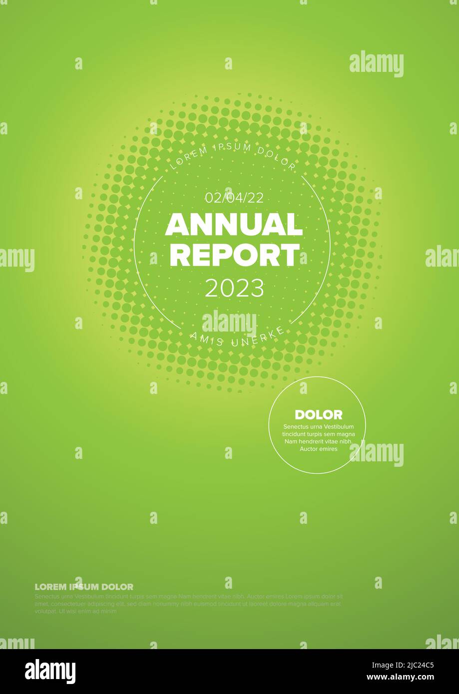 Vector abstract annual report cover template with sample text and ...